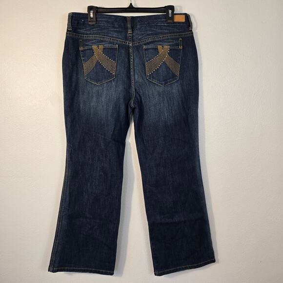 Vintage Tommy Hilfiger Jean's Women's 14P Hipster Dark Wash Embellished Pocket - Picture 2 of 10